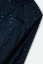 Men's Charter Print Shirt in the color Washed Navy Geo - Additional Laydown image