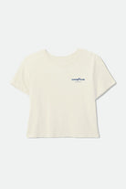 Women's Goodyear Burnout Boxy Crew T-Shirt in the color Off White - Front Product View
