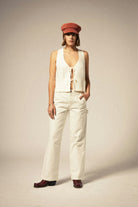 Women's Essex Painter Pant in the color Egret White - Women's Front View