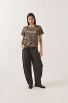 Women's Ford x Brixton T-Shirt in the color Boxwood Green - Women's Front View
