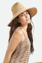 Women's Helena Straw Sun Hat in the color Tan - Women's Front View