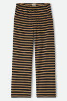 Women's The Audrey Knit Trouser Pant in the color Washed Black/Khaki Stripe - Front Product View