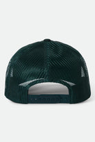 Unisex Keaton Netplus Trucker Hat in the color Deep Forest/Deep Forest - Back Style View
