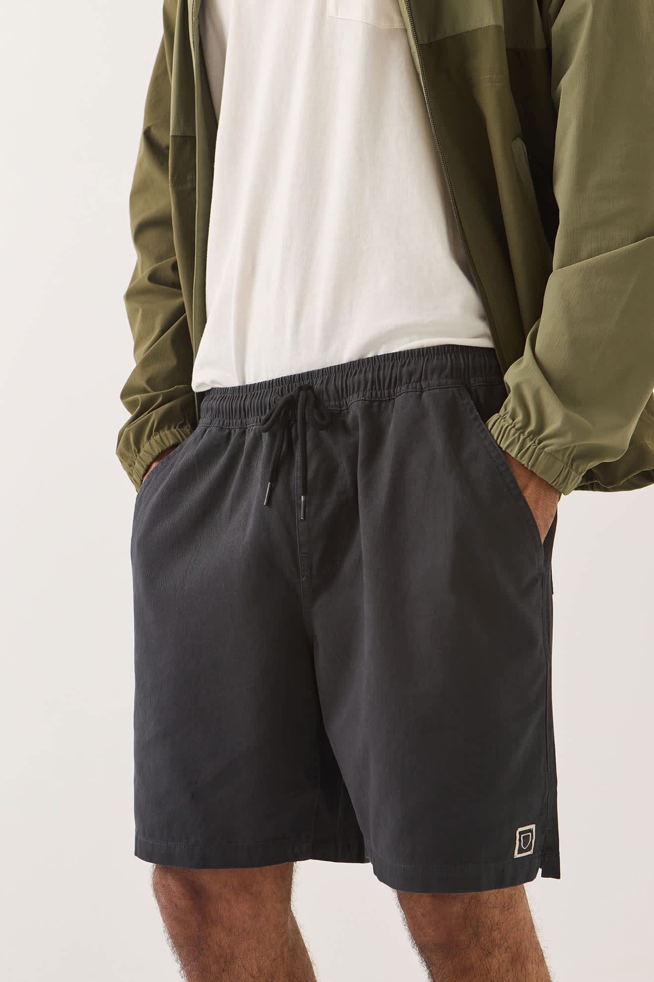 Men's Everyday Vintage Wash Short in the color Black - Men's Side View