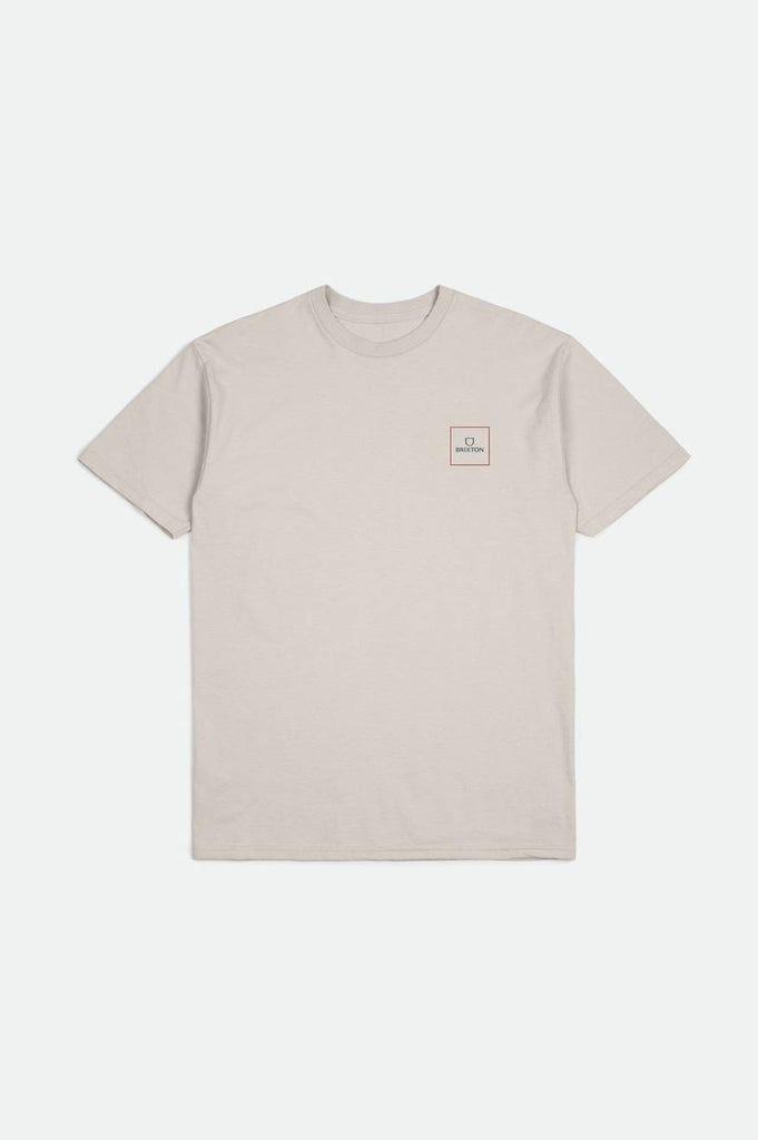 Brixton Alpha Square S/S Standard Tee - Cream/Flint Blue/Scarlet Red