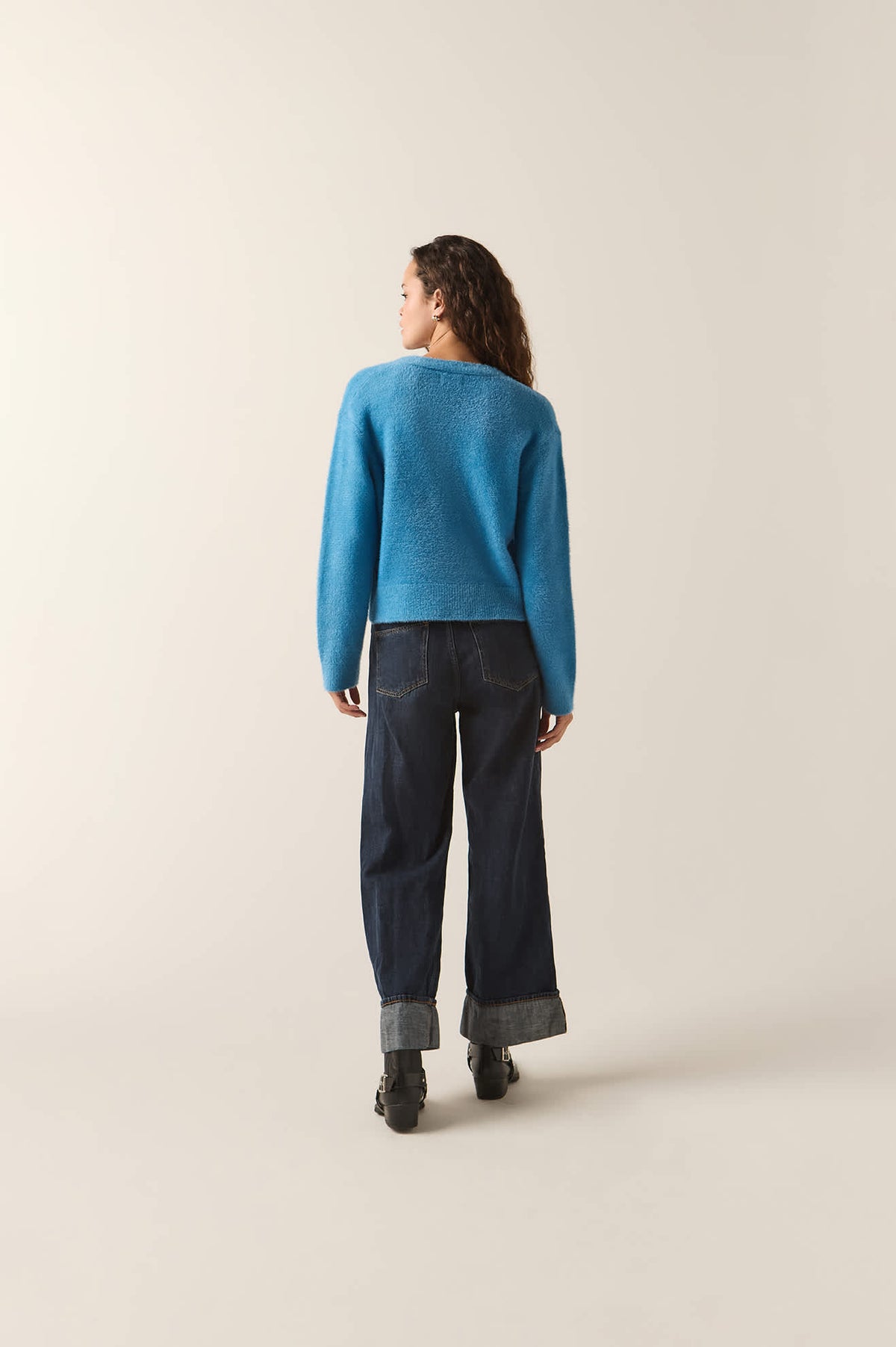 Women's Town Cardigan in the color Electric Indigo - Additional Fit image