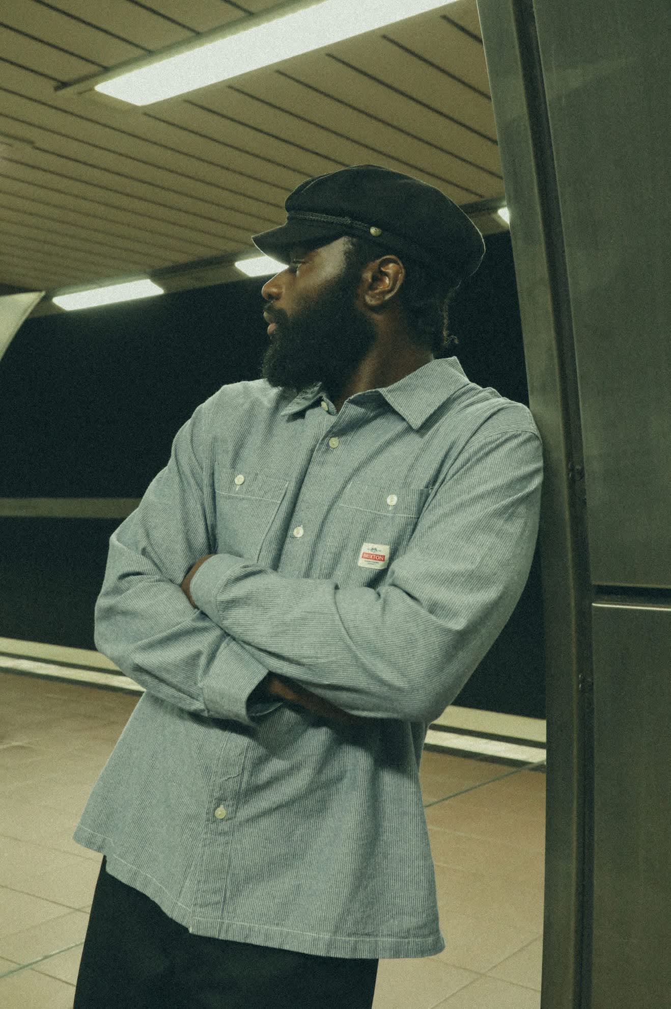 Men's Trademark Long Sleeve Shirt in the color Blue Chambray Micro Stripe - Men's Lifestyle image