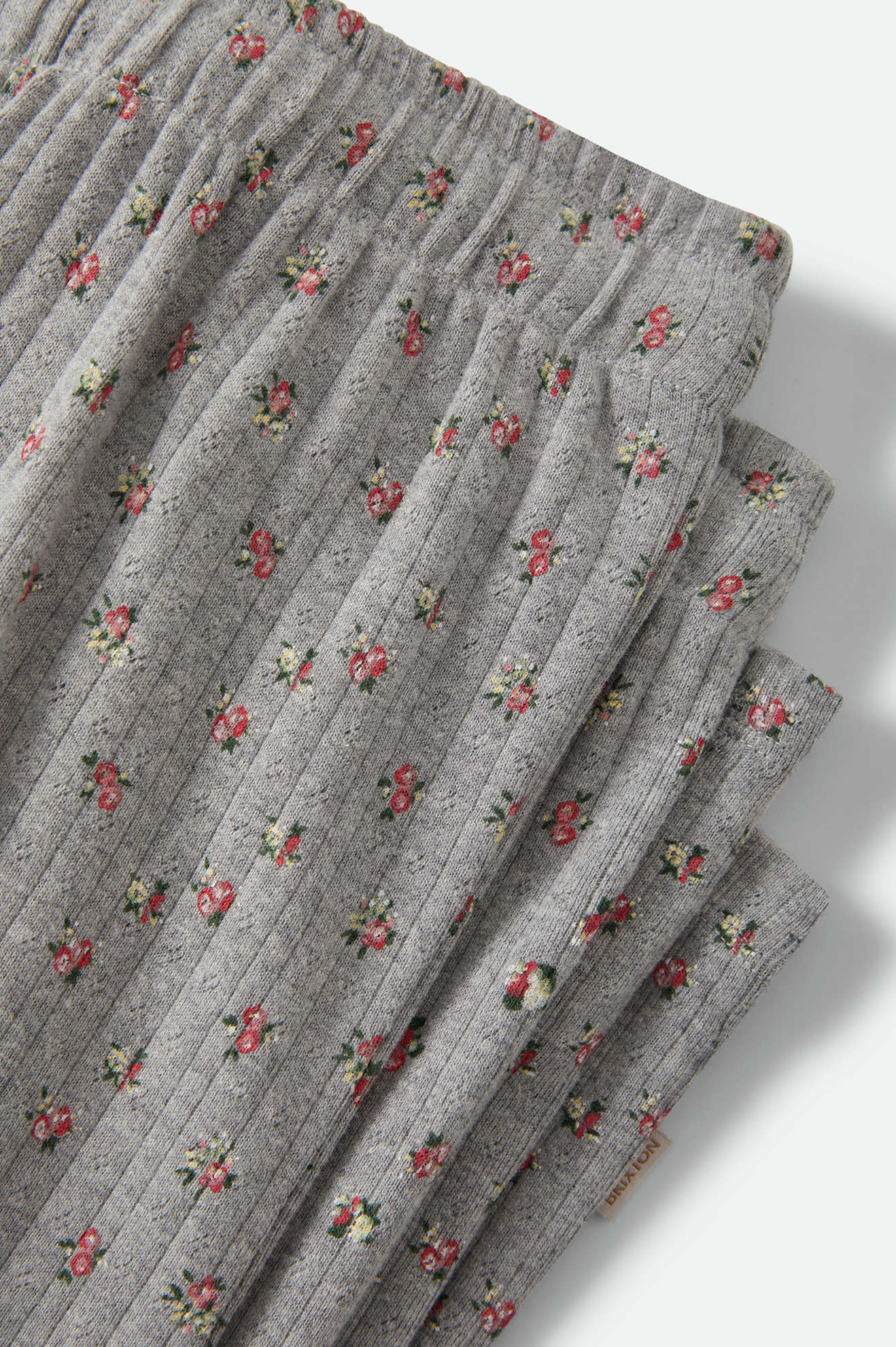 Women's Off Duty Pointelle Lounge Pant in the color Heather Grey Ditsy Floral - Additional Laydown image