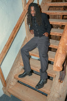 Men's Builders Carpenter Stretch Pant in the color Washed Black - Men's Lifestyle image