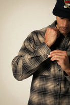 Men's Builders Bowery Stretch Water Resistant L/S Flannel in the color Black/Cinder Grey - Additional Fit image