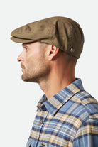 Unisex Hooligan Lightweight Flat Cap in the color Ivy Green Ripstop - Men's Side View
