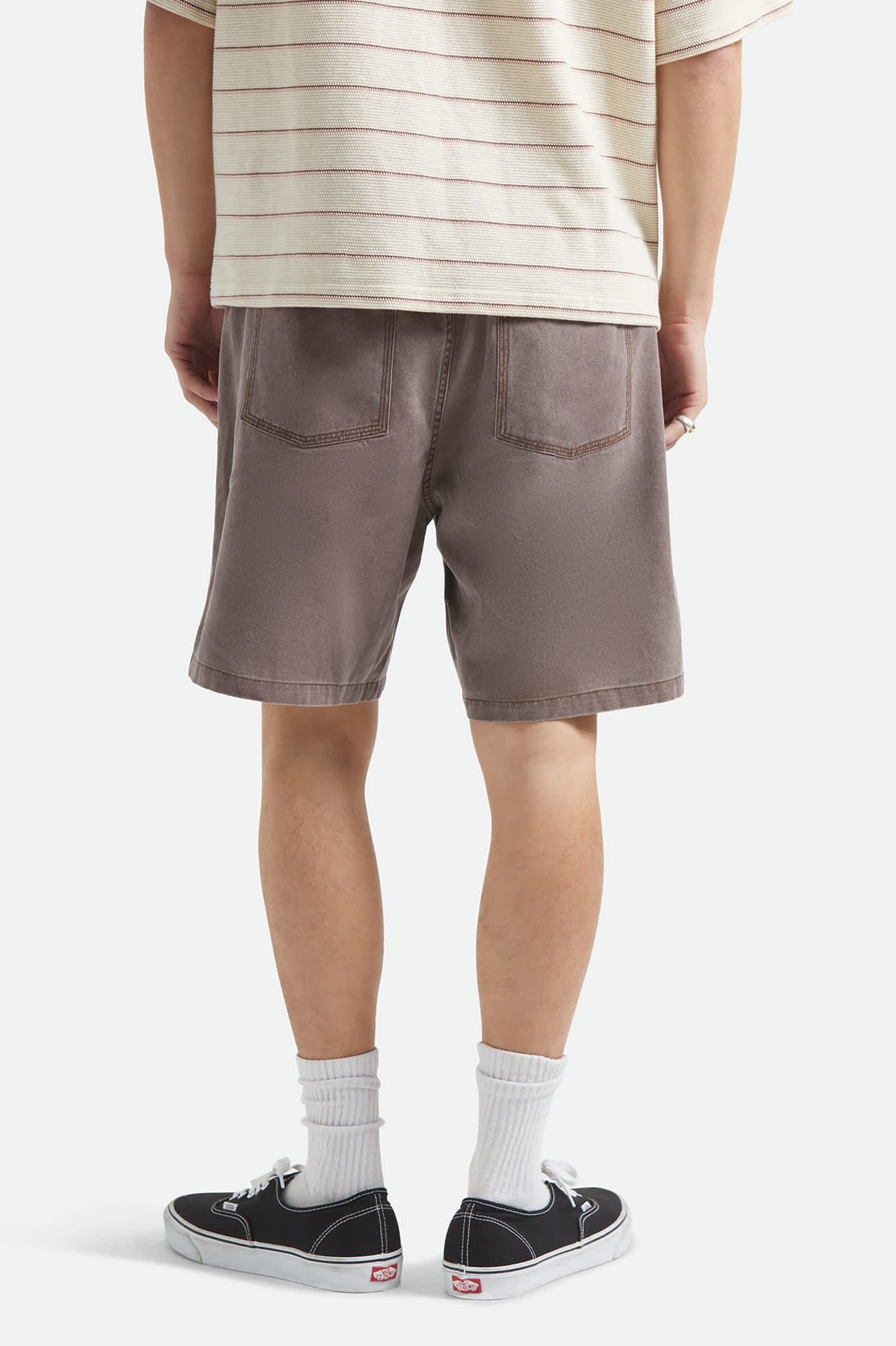 Men's Everyday Vintage Wash Short in the color Chocolate - Men's Back View