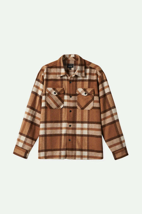 Brixton Men's Selden Soft Brushed L/S Flannel Overshirt - Tan/Bison | Main