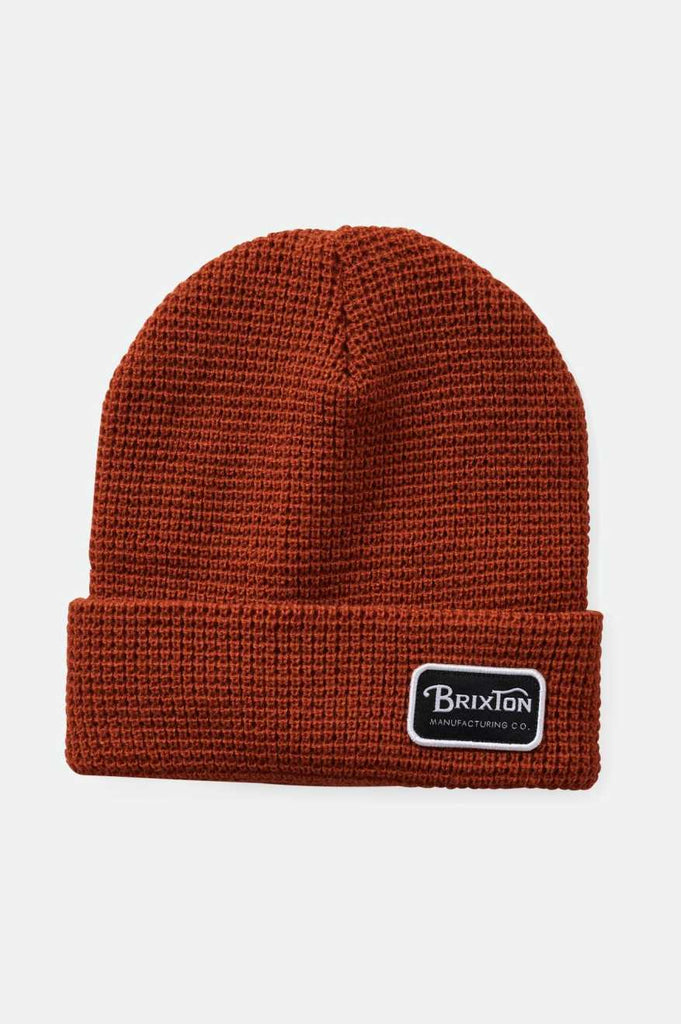 Brixton Unisex Grade Waffle Knit Beanie - Rust Orange | Main