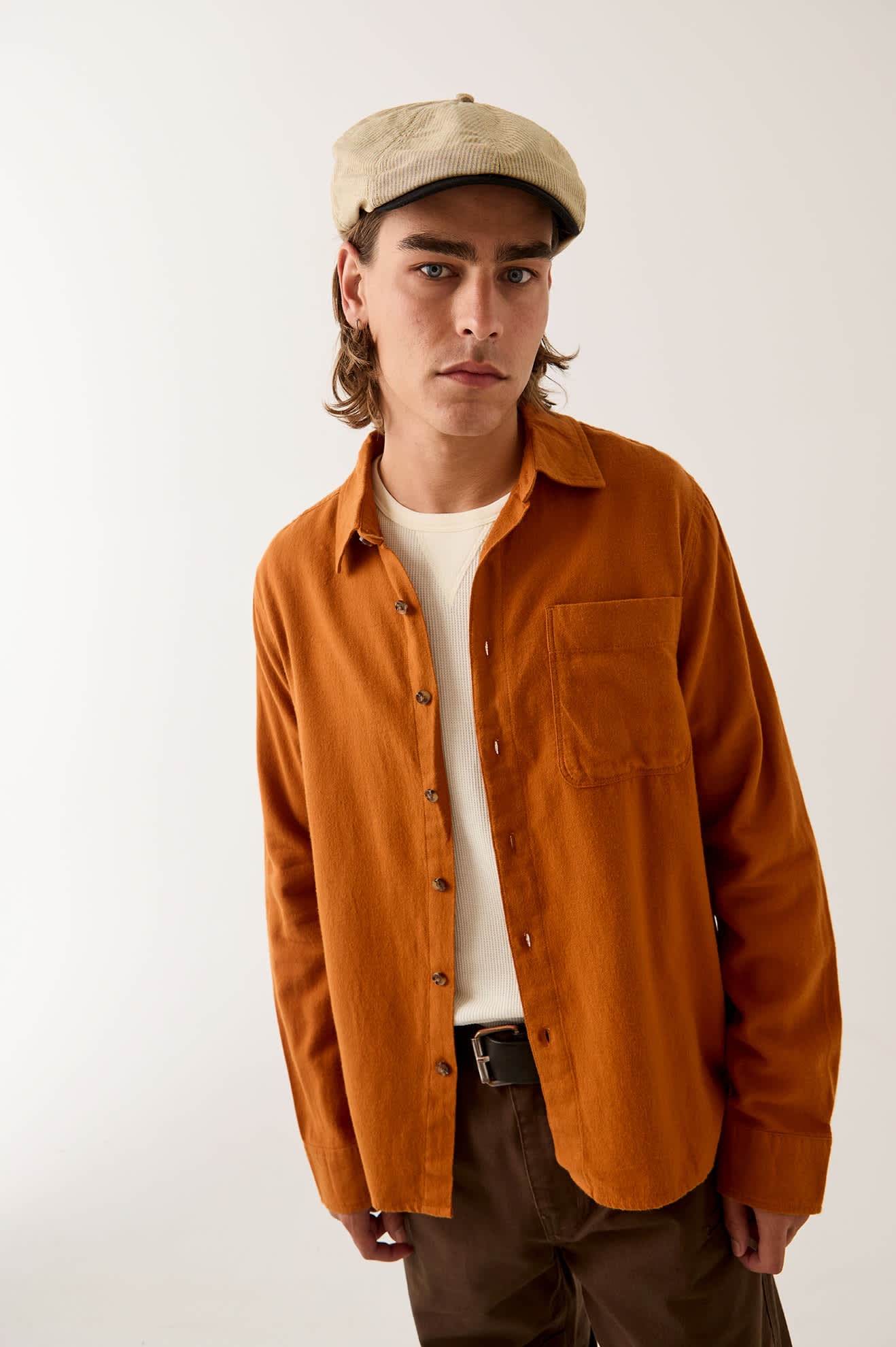 Men's Hasting Lightweight Flannel in the color Caramel - Additional Fit image