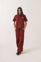 Women's Mechanics Women's Shirt in the color Dark Brick - Women's Front View