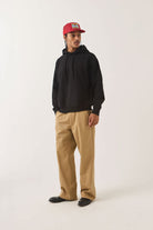 Men's Brixton Baseline Hood Fleece in the color Black - Men's Side View