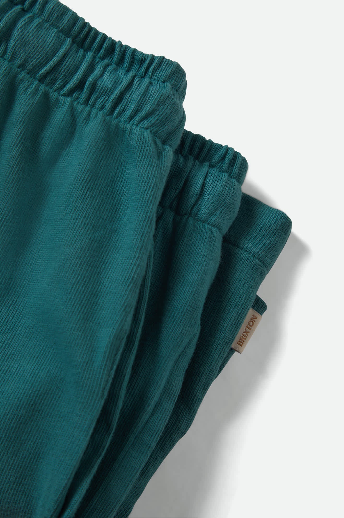 Women's Carefree Organic Garment Dye Lounge Short in the color Washed Mediterranean Teal - Additional Laydown image