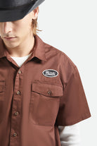 Men's Builders Olson Short Sleeve Shirt in the color Chocolate - Additional Fit image