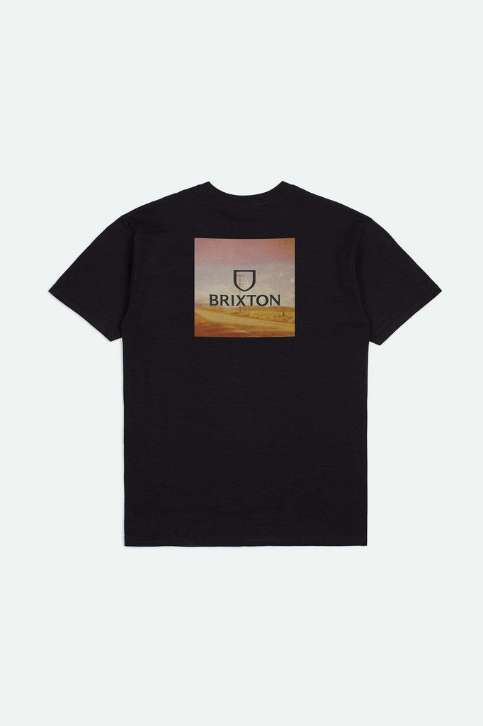 Back Laydown Image for Alpha Square S/S Standard T-Shirt - Black/Gold/Brown