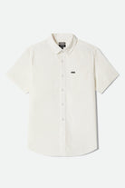 Men's Sanford Oxford Short Sleeve Shirt in the color Off White - Front Product View
