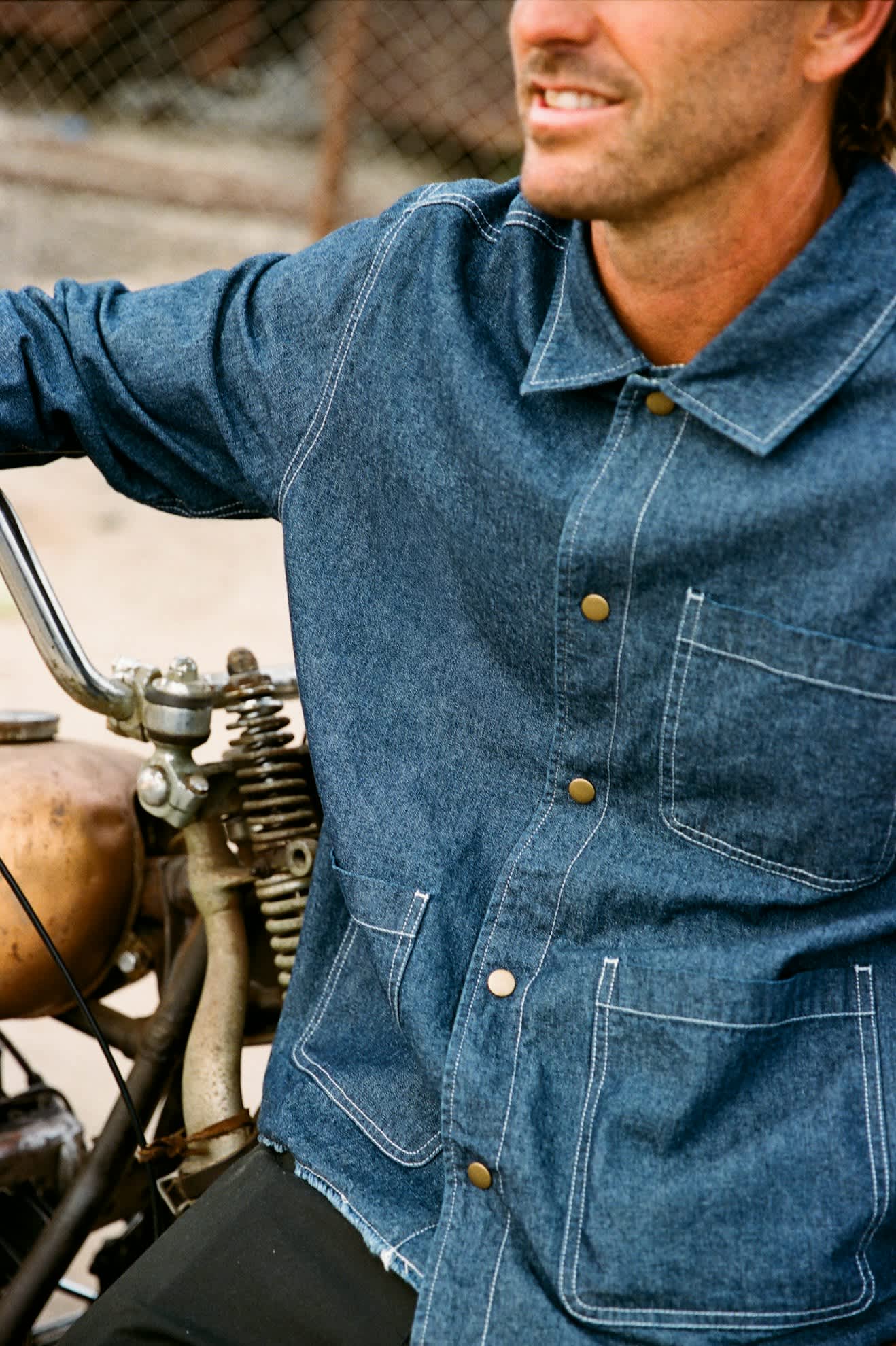 Men's Assembly Reversible Chore Jacket in the color Indigo/Pine Needle/Whitecap - Men's Lifestyle image