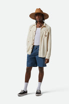 Men's Everyday Vintage Wash Short in the color Washed Denim Blue - Additional Fit View