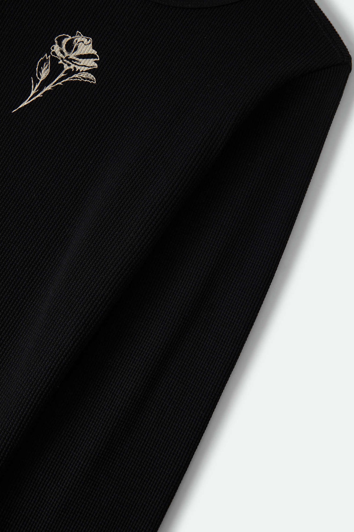 Women's La Rosa Waffle Knit Top in the color Black - Additional Laydown image