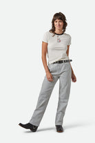 Women's Bedford Pant in the color Azure Blue Pinstripe - Additional Fit image