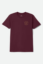 Men's Oath V Standard T-Shirt in the color Burgundy/Tobacco - Front Product View