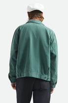 Men's Trademark Lightweight Garage Jacket in the color Washed Primal Green - Men's Back View