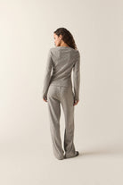 Women's Off Duty Pointelle Knit Top in the color Heather Grey Ditsy Floral - Additional Fit image