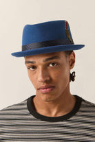 Unisex Stout Pork Pie in the color Classic Navy - Men's Front View
