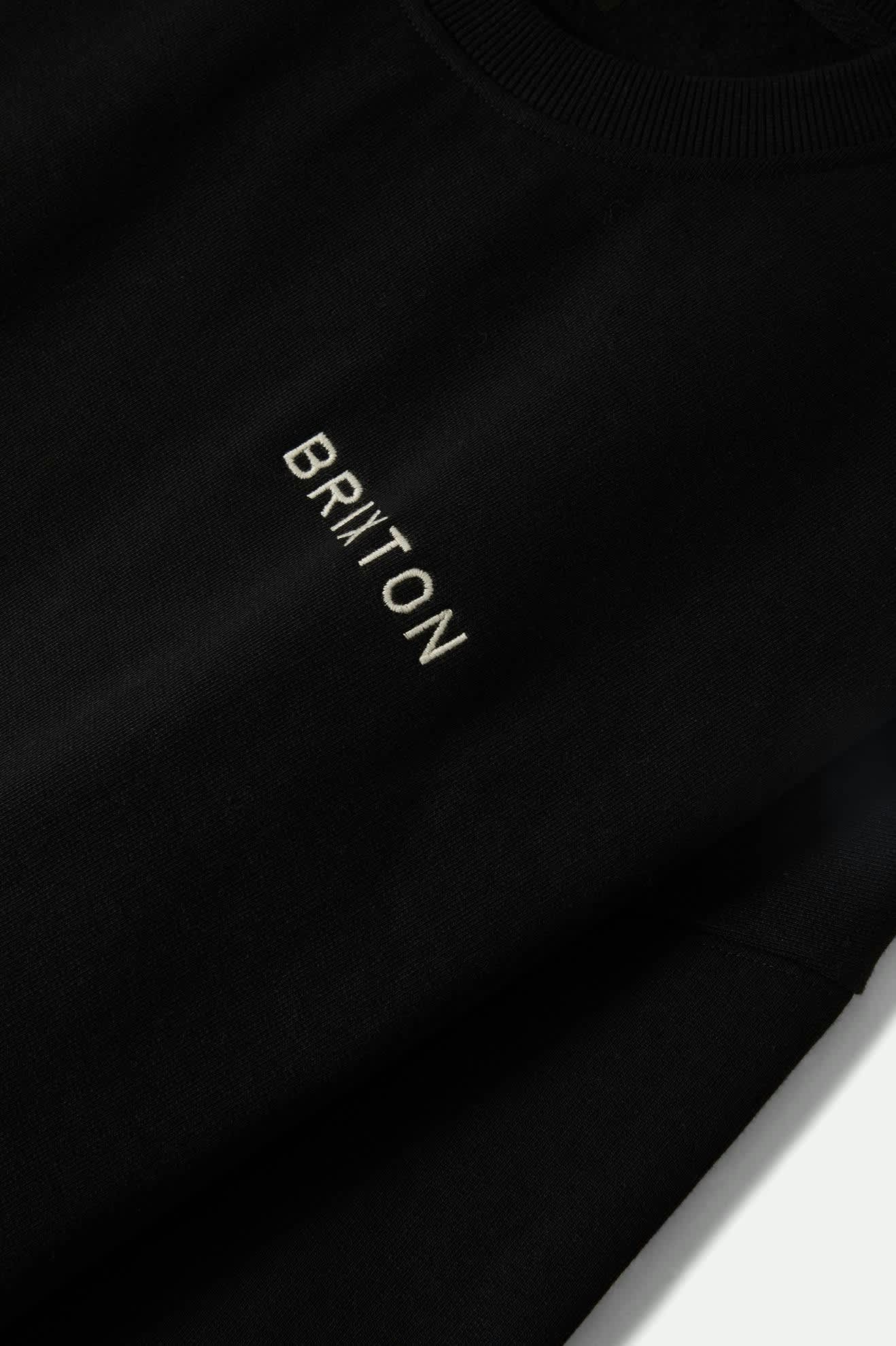 Men's Embroidered Heavyweight Oversized Crew in the color Black - Additional Laydown image