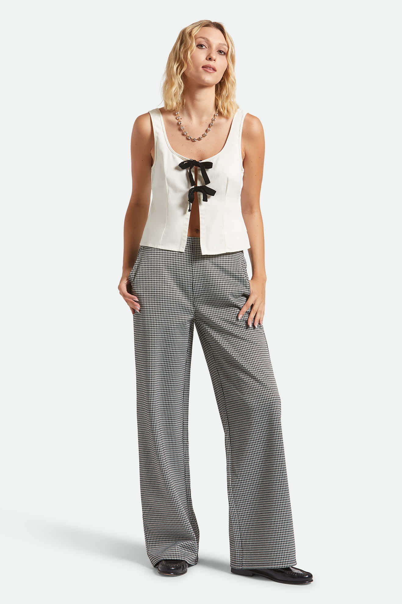 Women's Magnolia Tie Top in the color Off White - Additional Fit image