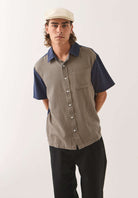 Men's Cru Shirt in the color Classic Navy Color Blocked - Additional Fit image