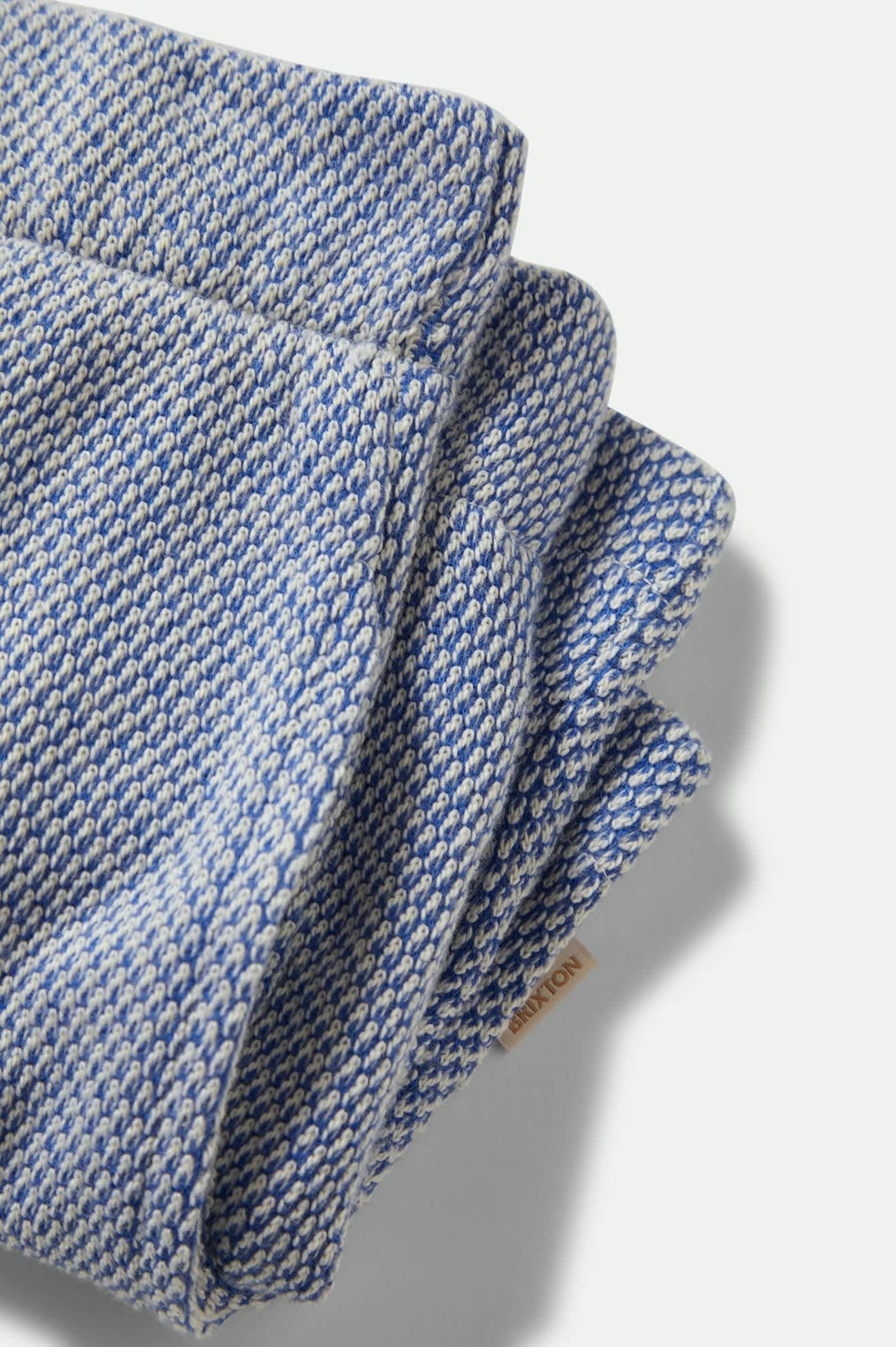 Women's The Weekend Cross Loop French Terry Lounge Short in the color Off White/Electric Indigo - Additional Laydown image