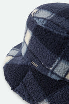 Women's Ellee Cozy Bucket Hat in the color Classic Navy Plaid - Additional Laydown image