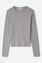 Women's Off Duty Pointelle Knit Top in the color Heather Grey Ditsy Floral - Front Product View