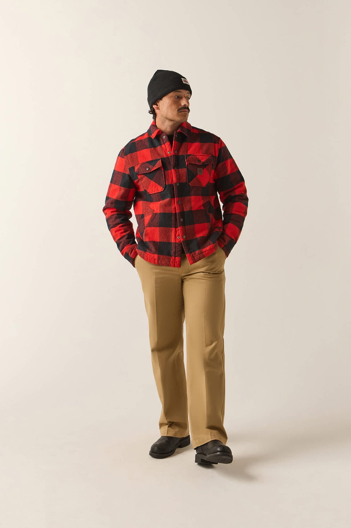 Men's Durham Lined Jacket in the color Red/Black Buffalo Plaid - Additional Fit image