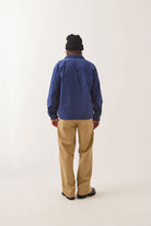 Men's Century Overshirt in the color Blue/Navy Shadow - Men's Back View
