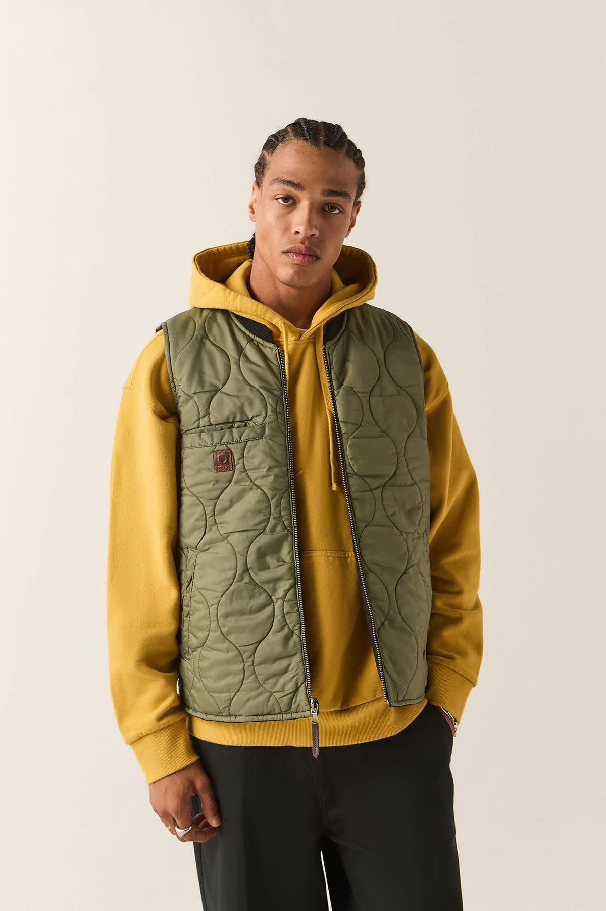 Men's Builders Abraham Reversible Vest in the color Black/Olive Surplus - Additional Fit image