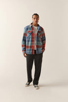 Men's Bowery Arctic Stretch Fleece in the color Blue/Red Plaid - Additional Fit image