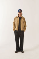Men's Trademark Lightweight Garage Zip Jacket in the color British Khaki - Men's Front View