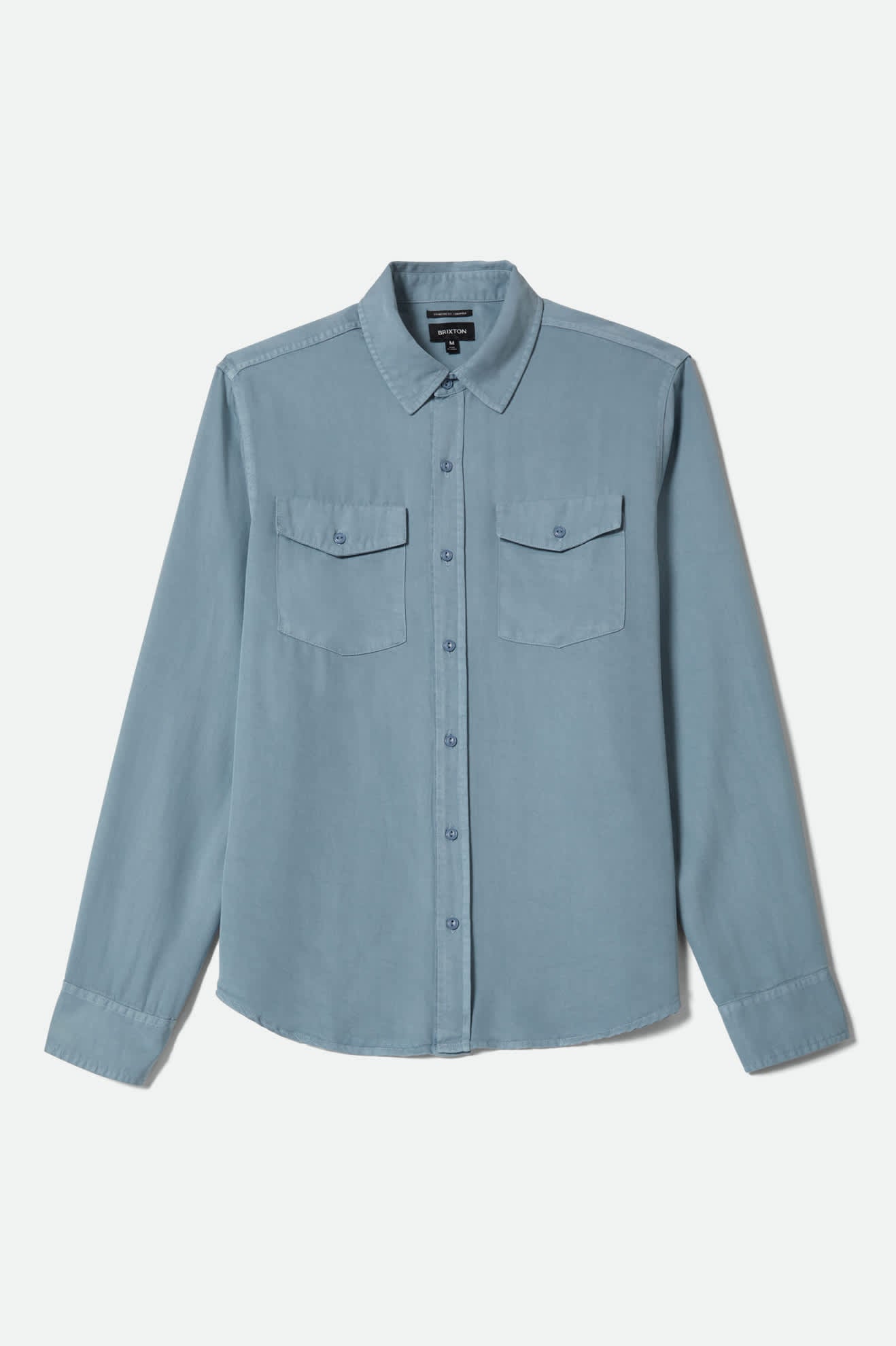 Men's Cool Comfort Wayne Long Sleeve Shirt in the color Dusty Blue - Front Product View