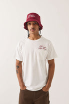 Unisex Burger She Wrote Bucket Hat in the color Burgundy - Men's Front View