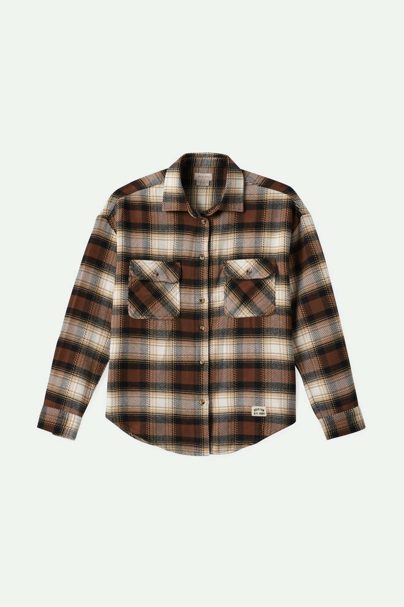 Brixton Women's Bowery Women's Classic L/S Flannel - Pinecone Brown/Black/Sand | Main