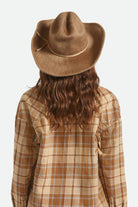 Women's Mesquite Cozy Cowboy Hat in the color Khaki - Women's Back View