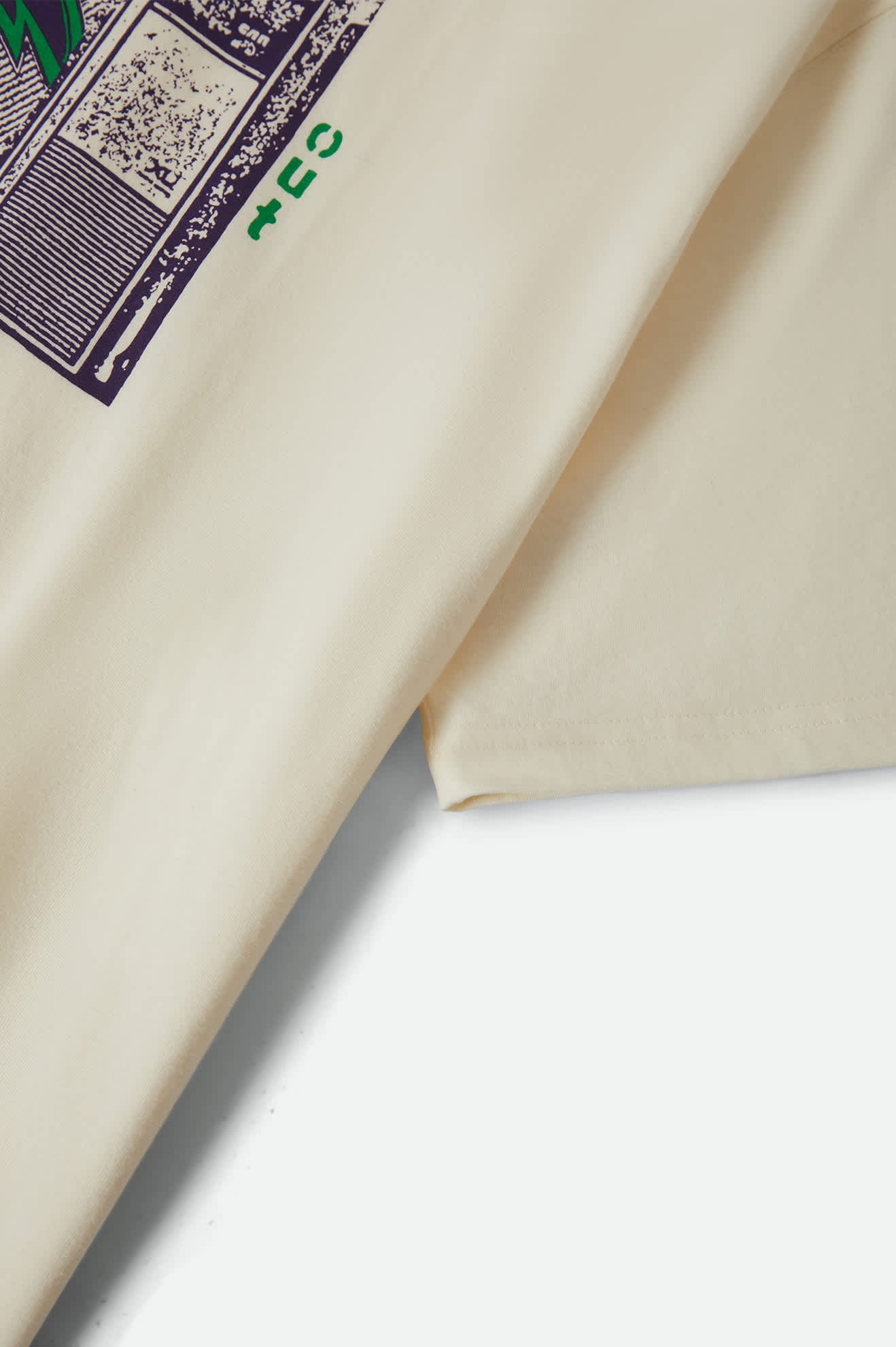 Men's Tune Out Short Sleeve Cropped Shirt in the color Cream - Additional Laydown image