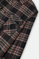 Men's Bowery Flannel in the color Black/Red Earth - Additional Laydown image